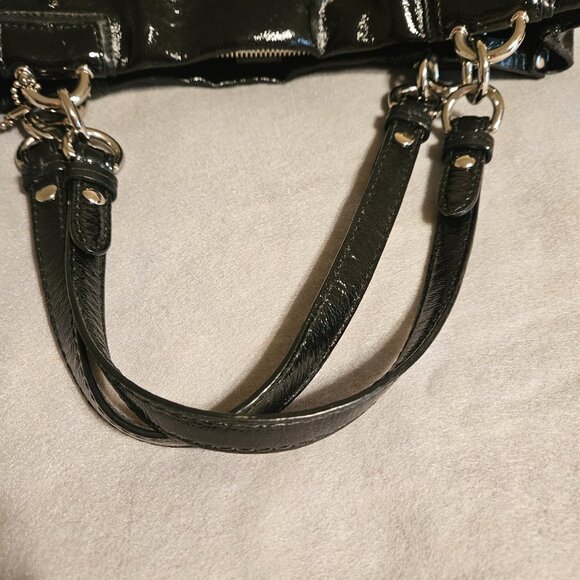 Coach Black Pantent Leather Handbag lots of pockets comes with Dust Bag - Picture 4 of 16